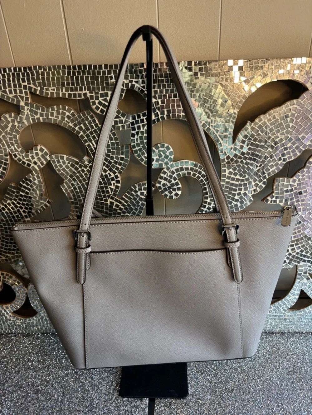 ⭐️Michael Kors Grey Saffiano‎ Leather Tote Bag